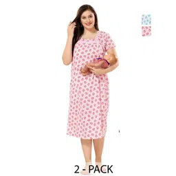 Piu Pack of 2 Printed Maternity Nightdress-picture-33