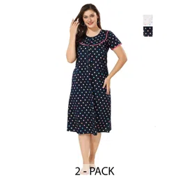 Piu Women Pack of 2 Printed Maternity Nightdress-picture-22
