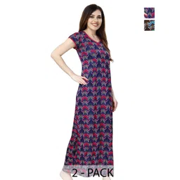 Piu Women Pack of 2 Printed Maxi Nightdress-picture-19