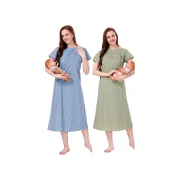 PIU Womens Premium Cotton Feeding Nighty (Pack of 2)-picture-13