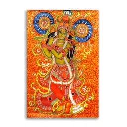 PixelAura Red & Green Religious Lord Krishna Printed Wall Sticker-picture-22