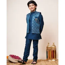 pixie n prince Boys Kurta Pyjamas Set with Embroidered Jacket image 2