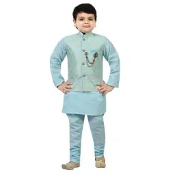 pixie n prince Boys Embroidery Kurta Pyjama Set-picture-13