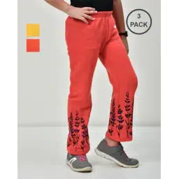 pixie n prince Girls Pack of 3 Floral Print Palazzos with Elasticated Waist-picture-33