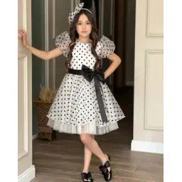 pixie n prince Girls Polka-Dot Print Fit & Flare Dress-picture-15
