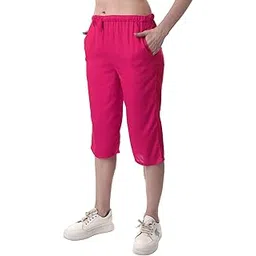 pixie Women's/Girls Rayon Cotton Elastic and Drawstring Capri/Culottes Pack of 1-picture-15