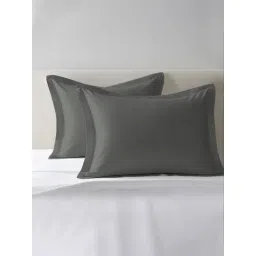 Pizuna Dark Grey Cotton Pillow Covers - Set of 2-picture-17