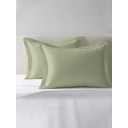 Pizuna Light sage Cotton Pillow Covers - Set of 2-picture-8