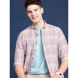 Pjyot by surhi Men Relaxed Fit Checked Button-Down Collar Cotton Casual Shirt-picture-17