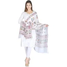 pk hub Jaipuri Rajasthani Women's Silk Bandhani Bandhej Multi-Colored Heavy Dupatta with Gota Work, Latkan & Embroidery - (2.25 Meter)-picture-23