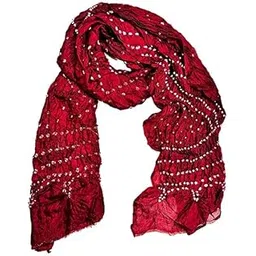 pk mart Women's Bandhani Chiffon Dupatta, Traditional Self Design, 225 x 100 cm-picture-23