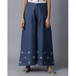 Placement Print Pleated Palazzo Pants-picture-37