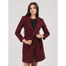 plagg Wool Solid Coat For Women-picture-32