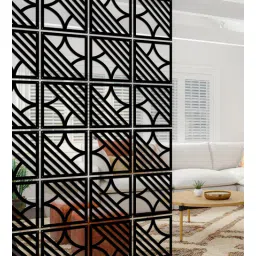 planet decor Static Laasya (Set Of 10) Black Colour Acrylic Hanging Room Divider-picture-12