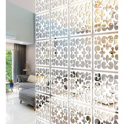 planet decor Static Maira (Set Of 10) White Colour Acrylic Hanging Room Divider-picture-12