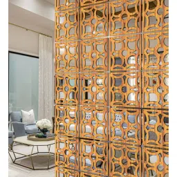 planet decor Static Smily (Set Of 10) Brown Colour Engineered Wood Hanging Room Divider-picture-18