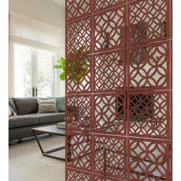 planet decor Static Stax (Set Of 10) Brown Colour Engineered Wood Hanging Room Divider-picture-38