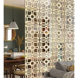 planet decor Static Vizia (Set Of 10) Cream Colour Engineered Wood Hanging Room Divider-picture-22