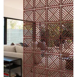 planet decor Static Wilfred (Set Of 10) Brown Colour Engineered Wood Hanging Room Divider-picture-23