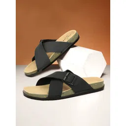 PLANET WALK Men Slip-On Cross Strap Sandals-picture-19
