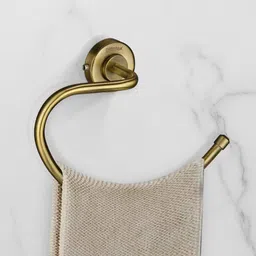 plantex Stainless Steel 304 Grade Napkin Ring/Towel Hanger/Bathroom Accessories (Daizy) Brass Antique Towel Holder-picture-45