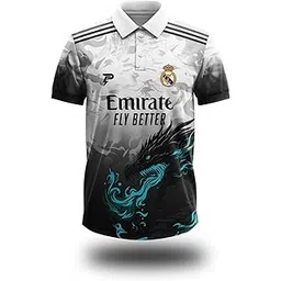 play fusion Dragon Jersey Polo Shirt with Gradient Design, Short Sleeve Collared Sports Shirt with Dragon Print-picture-26