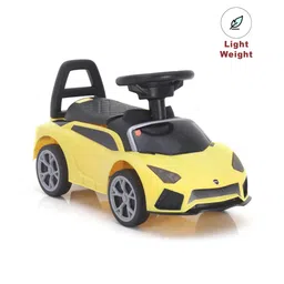 Play Nation Car Shape Manual Push Ride On With Storage - Yellow-picture-10