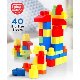 Play Nation Jumbo Brix Stack & Fix Set Multicolour - 40 Pieces-picture-25