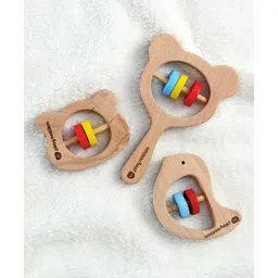 Play Nation Wooden Rattle Toy Set of 3 - Multicolor| Natural Beechwood|Promotes Motor Skills & Sensory Development| Fun & Engaging Toy|Improves Grasping Skill| Ideal Gift for | BIS Certified-picture-5