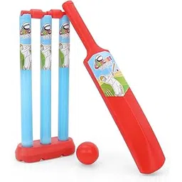 Play Nation Premium Junior First Cricket Set with Bat,Stump,Bails,Ball&Stump Holder,Plastic 20-20 Cricket Kit for Kids,Bat Ball for Kids 2+ Years,Birthday Gift for Boys&Girls,BIS Certified,Red&Blue-picture-28