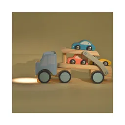 Playbox Car Carrier Truck and Cars Wooden Toy Set with 1 Carrier Truck and 3 Cars (Set of 1)-picture-12