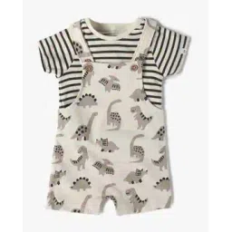 playday Boys Dino Print Dungaree & T-Shirt Set-picture-30
