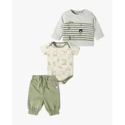 playday Boys Printed Romper with T-Shirt & Joggers Set-picture-18