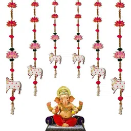 playful stitches Decoration Lotus Pink Engineered Wood Toran-picture-11