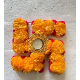 playful stitches Swastik Yellow Engineered Wood Diya-picture-38