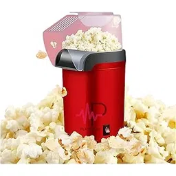 Playpulse (𝟏𝟎 𝐘𝐄𝐀𝐑 𝐖𝐀𝐑𝐑𝐀𝐍𝐓𝐘) 1200W Electric Hot Air Popcorn Popper Oil-Free Healthy Snack Maker for Home, Kids & Adults, Quick Heating for Movie Nights & Parties-Red-picture-27