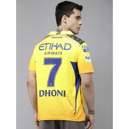 playR Men Sports Printed Polo Collar Dri-FIT CSK Fan 7 Dhoni T-shirt-picture-17