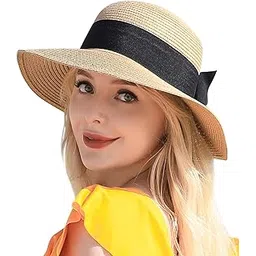 pleneal Beach Hats for Women, Wide Brim Sun Straw Hat for Women UPF 50+ UV Sun Protection Sun Hat Foldable Roll up Cap-picture-49