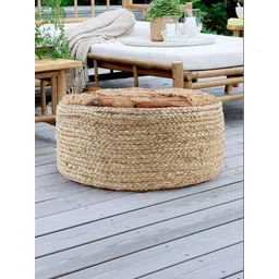 PLIVANA Brown Printed Round Ottomans-picture-30