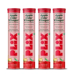 PLIX Apple Cider Vinegar Effervescent Tablet with Mother for Overall Wellbeing | Pack of 4 (Apple) - 60 Tablets-picture-14
