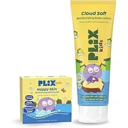 PLIX - THE PLANT FIX Cloud Soft Moisturizing Body Lotion + Happy Skin Moisturizing Bathing Bar Combo | Gentle hydration & cleansing | Pediatrician tested | For kids 2 years & above-picture-19