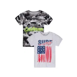 Plum Tree Boys Grey Printed T-Shirt (Pack Of 2)-picture-24