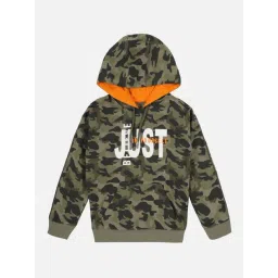 Plum Tree Boys Olive Camo Cotton Camouflage Full Sleeves NA Sweatshirt-image-9