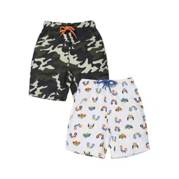 PLUM TREE Boys Pack Of 2 Mid-Rise Printed Casual Pure Cotton Shorts-picture-38
