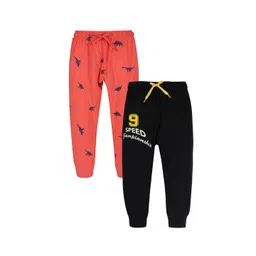 PLUM TREE Boys Pack Of 2 Printed Pure Cotton Joggers-picture-40