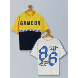 PLUM TREE Boys Typography Printed Pack of 2 Oversized T-shirt-picture-16