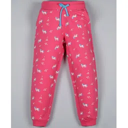 Plum Tree Full Length Unicorn Print Joggers - Pink-picture-27