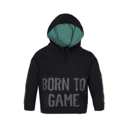 Plum Tree Kids Black Cotton Printed Full Sleeves Hoodie-picture-15