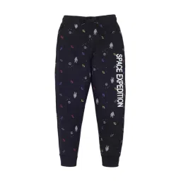 Plum Tree Kids Black Cotton Printed Joggers-picture-16