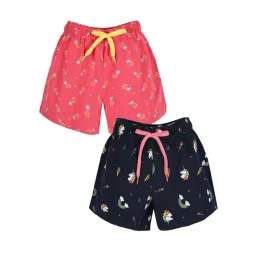 Plum Tree Kids Blue & Pink Cotton Printed Shorts (Pack of 2)-picture-11